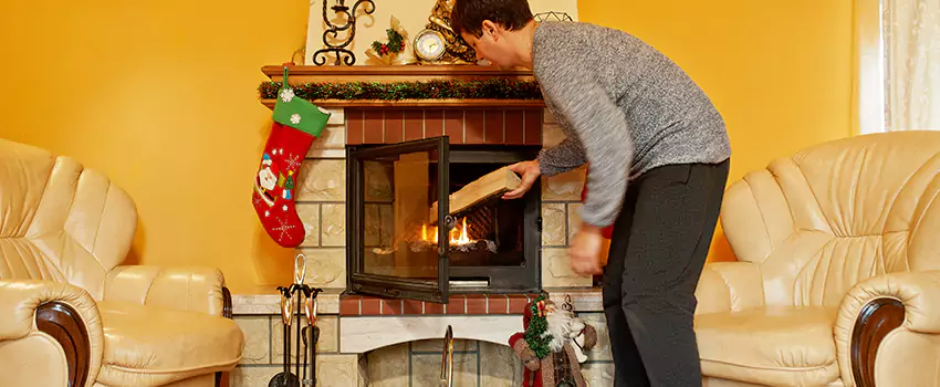Rusted Metal Fireplace Restoration in Pikesville, Maryland